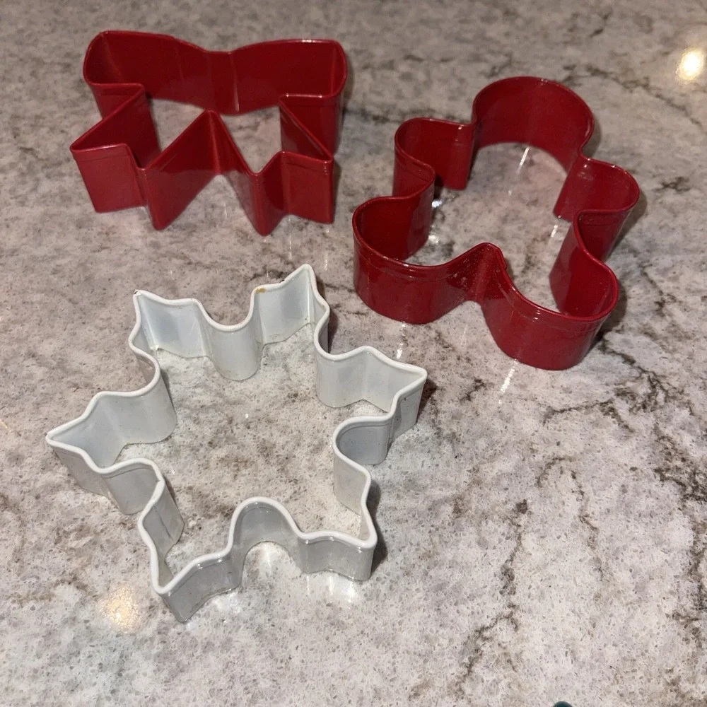 Vintage Aluminum Metal Copper Cookie Cutters Christmas Decor Lot Of 9